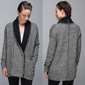 Lululemon Post Practice Cardigan- Ghost / Black
